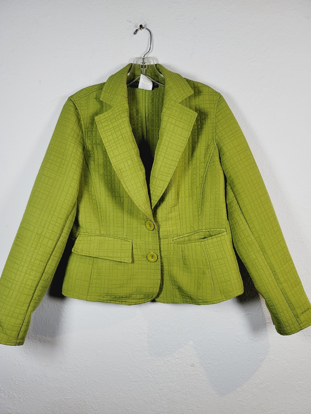 Harve Benard Avocado Green Quilted Blazer Jacket, Size 6